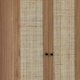 Padstow - Combination Wardrobe - Oak - Wooden/Rattan - Happy Beds - thumbnail 8