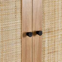 Padstow - Combination Wardrobe - Oak - Wooden/Rattan - Happy Beds - thumbnail 6