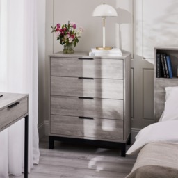 Bali - 4 Drawer Chest - Oak - Wooden - Happy Beds - thumbnail 1