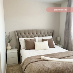 Newton - Double Bed - 4 Drawer Storage - Neutral Stone - Velvet - 4ft6 - Happy Beds - thumbnail 6