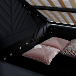 Sherlock - King Size - Side-Opening Ottoman Storage Electric TV Bed - Dark Grey - Velvet - 5ft - Happy Beds - thumbnail 6