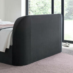 Sherlock - King Size - Side-Opening Ottoman Storage Electric TV Bed - Dark Grey - Velvet - 5ft - Happy Beds - thumbnail 5