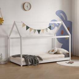 Ely - Single - Wooden House Bed - White - Wooden - 3ft - Happy Beds