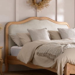 Alana – Double – Low Foot-End Bed – Stone/Oak – Fabric/Wooden – 4ft6 - Happy Beds - thumbnail 4