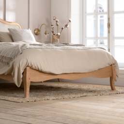 Alana – Double – Low Foot-End Bed – Stone/Oak – Fabric/Wooden – 4ft6 - Happy Beds - thumbnail 7