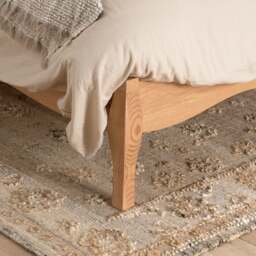 Alana – Double – Low Foot-End Bed – Stone/Oak – Fabric/Wooden – 4ft6 - Happy Beds - thumbnail 8