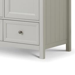 Maine - 3 Door Combination Wardrobe - Dove Grey - Wooden - Happy Beds - thumbnail 4