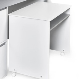 Gaia - Single - Storage Mid Sleeper with Shelving, Drawers and a Pull-Out Desk - White/Silver - Wooden - 3ft - thumbnail 4
