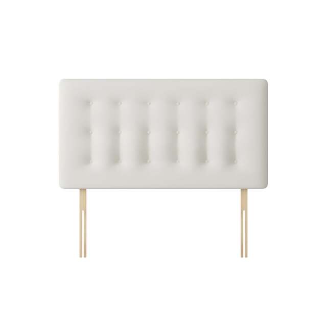 Cornell - King Size - Buttoned Headboard - White - Fabric - 5ft - Happy Beds - image 1