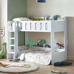 Vision - Single - Bunk Bed with Shelves - White - Wooden - 3ft
