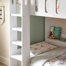 Vision - Single - Bunk Bed with Shelves - White - Wooden - 3ft - thumbnail 2