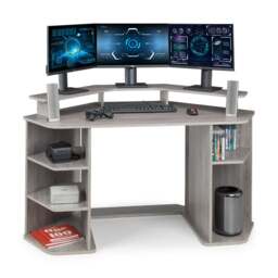 Orbit - Corner Gaming Desk - Grey Oak - Wooden - Happy Beds - thumbnail 6