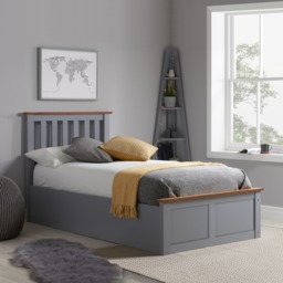 Phoenix - Double - Ottoman Storage Bed - Stone Grey - Wooden - Double - Happy Beds - thumbnail 3