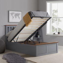 Phoenix - Double - Ottoman Storage Bed - Stone Grey - Wooden - Double - Happy Beds - thumbnail 4