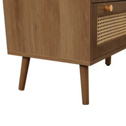 Croxley - 7 Drawer Chest of Drawers - Walnut - Rattan - Wooden - Happy Beds - thumbnail 4