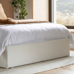 Maisey - King Size - Ottoman Storage Bed - White - Boucle Fabric - 5ft - thumbnail 8