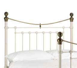 Victoria - Double - White - Metal - High Foot-End Bed - 4ft6 - Happy Beds - thumbnail 3