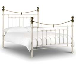 Victoria - Double - White - Metal - High Foot-End Bed - 4ft6 - Happy Beds - thumbnail 2
