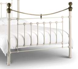 Victoria - Double - White - Metal - High Foot-End Bed - 4ft6 - Happy Beds - thumbnail 4