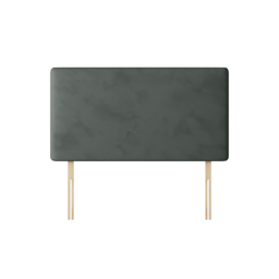Cornell - Small Single - Plain Headboard - Dark Grey - Velvet - 2ft6 - Happy Beds - thumbnail 1