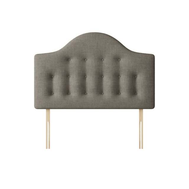 Victor - Double - Buttoned Headboard - Dark Grey - Fabric - 4ft6 - Happy Beds - image 1