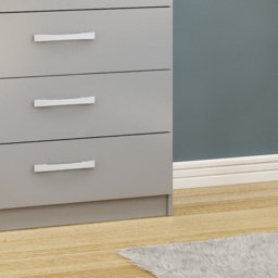 Lynx - 4 Drawer Chest - Grey - Wooden - Happy Beds - thumbnail 3