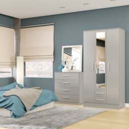 Lynx - 4 Drawer Chest - Grey - Wooden - Happy Beds - thumbnail 4