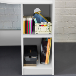 Hercules - Single - Kids High Sleeper - Desk - Wardrobe and Storage - White - Wooden - 3ft - Happy Beds - thumbnail 5