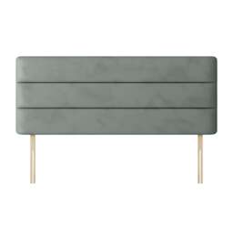 Cornell - Double - Lined Headboard - Light Grey - Velvet - 4ft6 - Happy Beds - thumbnail 5