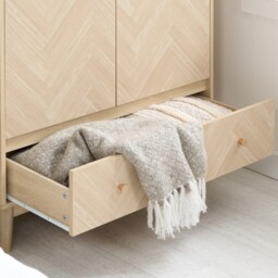 Herringford – 2 Door 1 Drawer Wardrobe - Oak – Wooden – Happy Beds - thumbnail 3