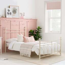 Emily - Double - Metal Bed - Cream White - Metal - 4ft6 - Happy Beds - thumbnail 2