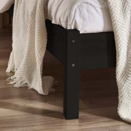 Padstow - Double - Rattan Bed - Black - Wooden - 4ft6 - Happy Beds - thumbnail 4
