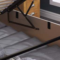 Phoenix - Double - Ottoman Storage Bed - Light Grey - Wooden - Double - Happy Beds - thumbnail 6