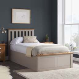 Phoenix - Double - Ottoman Storage Bed - Light Grey - Wooden - Double - Happy Beds - thumbnail 3