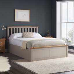 Phoenix - Double - Ottoman Storage Bed - Light Grey - Wooden - Double - Happy Beds - thumbnail 1