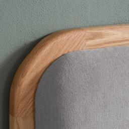 Amaya - King-Size - Low Foot-End Bed - Grey/Oak - Fabric/Wood - 5ft - thumbnail 3
