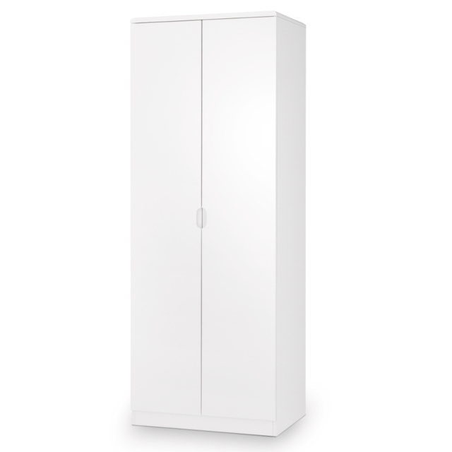 Manhattan - Gloss 2 Door Wardrobe - White - Wooden - Happy Beds