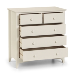 Cameo - 3+2 Drawer Chest - Stone White - Wooden - Happy Beds - thumbnail 2