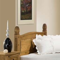 Corona - Double Chunky Pine Wooden Bed Frame - High Foot End - Waxed - Black Stud Detail - 4ft6 - Happy Beds - thumbnail 2