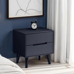 Alicia - 2 Drawer Bedside Table - Grey - Wooden - Happy Beds - thumbnail 2