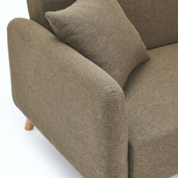 Zara - Two-Seater Sofa Bed with Matching Stool - Brown - Fabric - Two Seater - Happy Beds - thumbnail 3