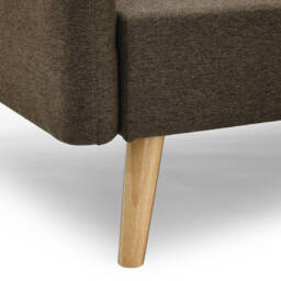 Zara - Two-Seater Sofa Bed with Matching Stool - Brown - Fabric - Two Seater - Happy Beds - thumbnail 4