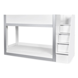 Gaia - Single - Storage Bunk Bed with Cupboards - White/Silver - Wooden - 3ft - thumbnail 7