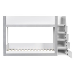Gaia - Single - Storage Bunk Bed with Cupboards - White/Silver - Wooden - 3ft - thumbnail 8