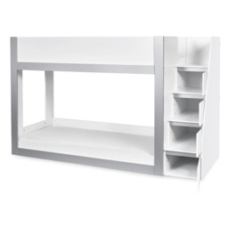 Gaia - Single - Storage Bunk Bed with Cupboards - White/Silver - Wooden - 3ft - thumbnail 6