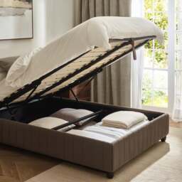 Marley - Double - Ottoman Storage Bed - Brown - Velvet - 4ft6 - thumbnail 5