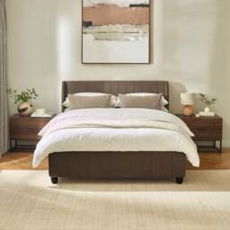 Marley - Double - Ottoman Storage Bed - Brown - Velvet - 4ft6 - thumbnail 3