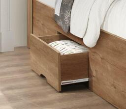 Stockwell - Small Double - Storage Bed - Oak - Wood - 4ft - Happy Beds - thumbnail 5