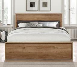 Stockwell - Small Double - Storage Bed - Oak - Wood - 4ft - Happy Beds - thumbnail 2