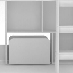 Kudl - Single – Mid Sleeper with Mini-Desk, Bookcase and Toybox - White - Wooden - 3ft - thumbnail 6
